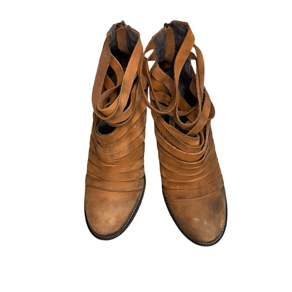 Free People Brown Strappy Ankle Boots - Picture 2 of 5